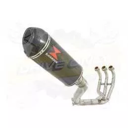 XSR 900 2016 2017 High Level De-cat Exhaust System with 300mm Oval Carbon Fibre Silencer + Carbon Fibre Tip