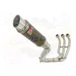 XSR 900 2016 2017 High Level De-cat Exhaust System with 230mm Round GP Style Carbon Fibre Silencer