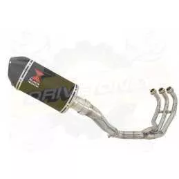 XSR 900 2016 2017 High Level De-cat Exhaust System with 200mm Oval Black Painted Stainless Steel Silencer + Carbon Tip