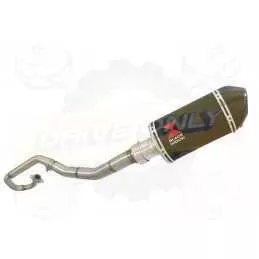 WR 125 R/X 2009/2016 De-cat Exhaust System with 200mm Oval Black Painted Stainless Steel Silencer + Carbon Fibre Tip