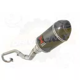 WR 125 R/X 2009/2016 De-cat Exhaust System with 200mm Oval Black Painted Stainless Steel Silencer + Carbon Fibre Tip