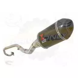 WR 125 R/X 2009/2016 De-cat exhaust system with 200mm Oval Carbon Fibre Silencer + Carbon Tip
