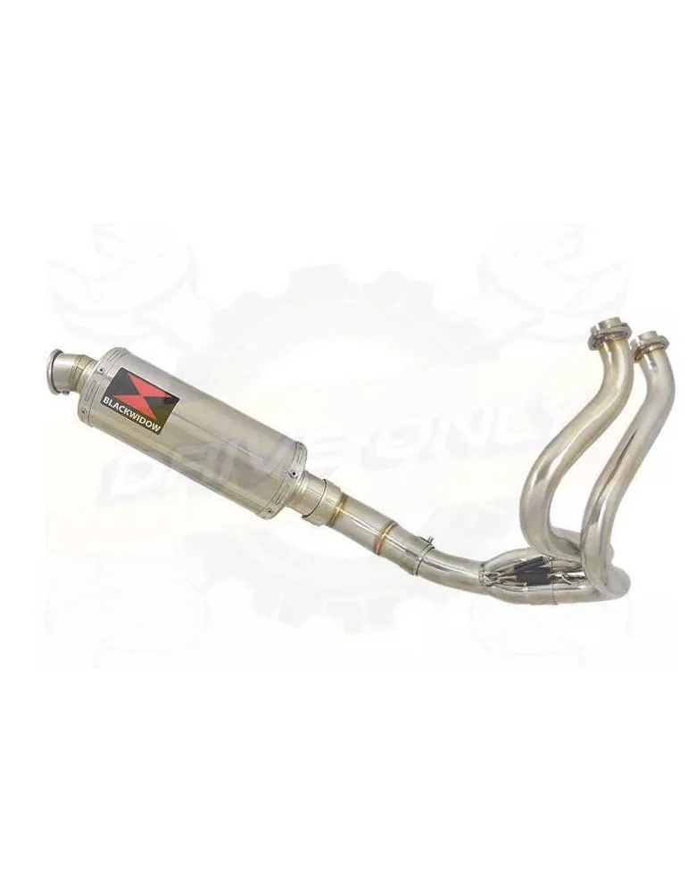 KLE 650 VERSYS 2007-2014 Low Level De Cat Exhaust System + 300mm Round Stainless Steel Silencer