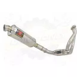 KLE 650 VERSYS 2007-2014 Low Level De Cat Exhaust System + 300mm Round Stainless Steel Silencer