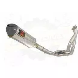 KLE 650 VERSYS 2007-2014 Low Level De Cat Exhaust System + 300mm Oval Stainless Steel Silencer + Carbon Fibre Tip