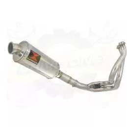 KLE 650 VERSYS 2007-2014 Low Level De Cat Exhaust System + 300mm Oval Stainless Steel Silencer