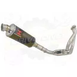 KLE 650 VERSYS 2007-2014 Low Level De Cat Exhaust System + 300mm Round Black Stainless Steel Silencer