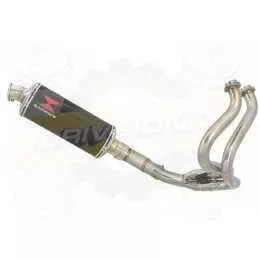 KLE 650 VERSYS 2007-2014 Low Level De Cat Exhaust System + 300mm Oval Carbon Fibre Silencer