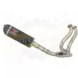 KLE 650 VERSYS 2007-2014 Low Level De Cat Exhaust System + 300mm Oval Carbon Fire Silencer + Carbon Fibre Tip