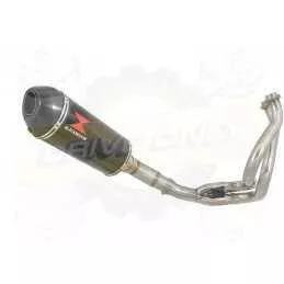 KLE 650 VERSYS 2007-2014 Low Level De Cat Exhaust System + 300mm Oval Carbon Fire Silencer + Carbon Fibre Tip