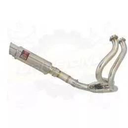 KLE 650 VERSYS 2007-2014 Low Level De Cat Exhaust System + 230mm Round GP Style Stainless Steel Silencer