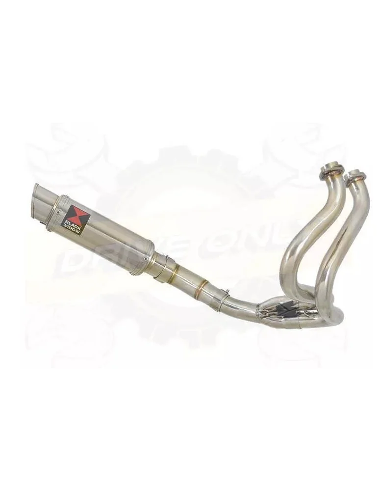 KLE 650 VERSYS 2007-2014 Low Level De Cat Exhaust System + 230mm Round GP Style Stainless Steel Silencer