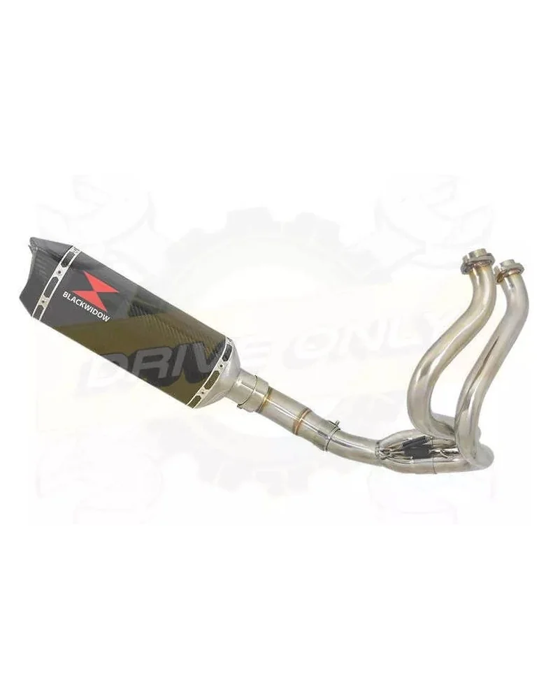 KLE 650 VERSYS 2007-2014 Low Level De Cat Exhaust System + 300mm Hexagonal Carbon Fire Silencer + Carbon Fibre Tip
