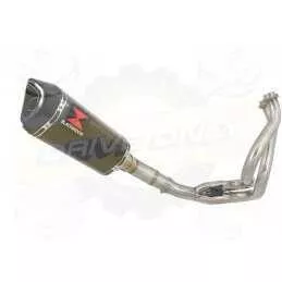 KLE 650 VERSYS 2007-2014 Low Level De Cat Exhaust System + 300mm Hexagonal Carbon Fire Silencer + Carbon Fibre Tip