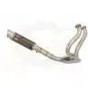 KLE 650 VERSYS 2007-2014 Low Level De Cat Exhaust System + 230mm Round GP Style Carbon Fire Silencer + Titanium Ends