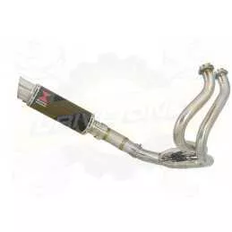 KLE 650 VERSYS 2007-2014 Low Level De Cat Exhaust System + 230mm Round GP Style Carbon Fibre Silencer