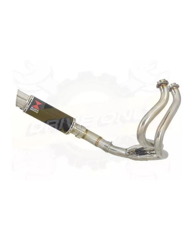 KLE 650 VERSYS 2007-2014 Low Level De Cat Exhaust System + 230mm Round GP Style Carbon Fibre Silencer