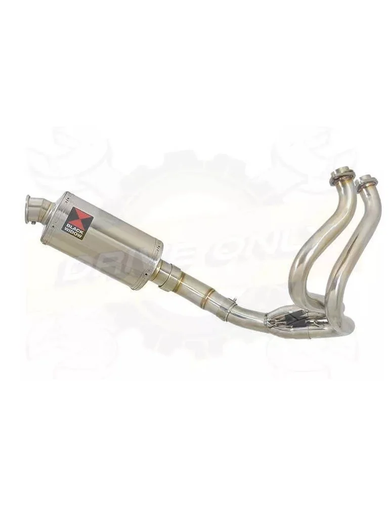 KLE 650 VERSYS 2007-2014 Low Level De Cat Exhaust System + 230mm Oval Stainless Steel Silencer