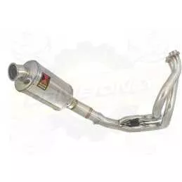 KLE 650 VERSYS 2007-2014 Low Level De Cat Exhaust System + 230mm Oval Stainless Steel Silencer