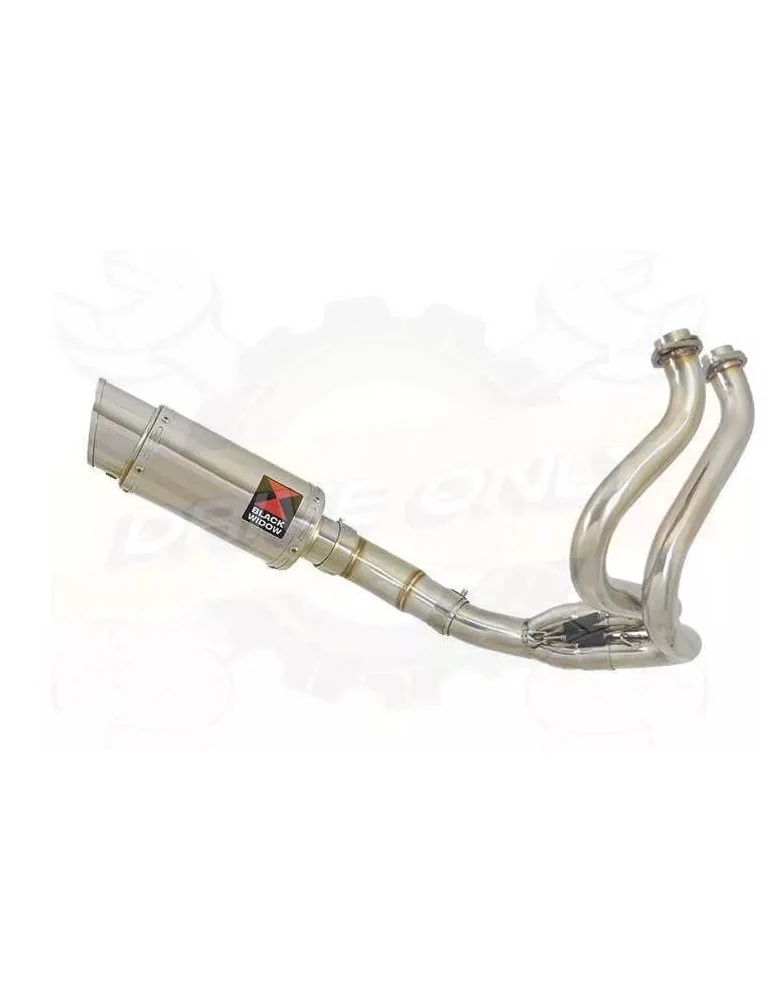 KLE 650 VERSYS 2007-2014 Low Level De Cat Exhaust System + 200mm Round Stainless Steel Silencer