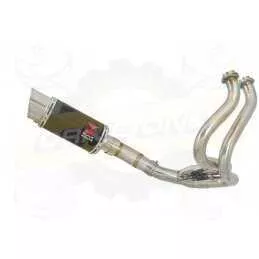 KLE 650 VERSYS 2007-2014 Low Level De Cat Exhaust System + 200mm Round Carbon Fibre Silencer