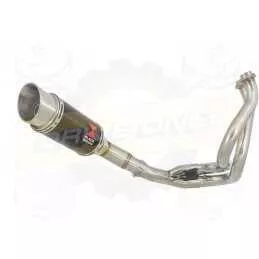 KLE 650 VERSYS 2007-2014 Low Level De Cat Exhaust System + 200mm Round Carbon Fibre Silencer