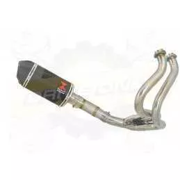 KLE 650 VERSYS 2007-2014 Low Level De Cat Exhaust System + 200mm Oval Carbon Fire Silencer + Carbon Fibre Tip