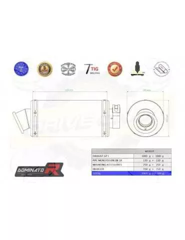 Silencieux sport Dominator : Monster 1100 2009 - 2013