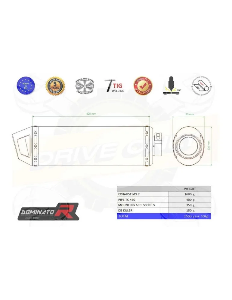 Silencieux sport Dominator : G650X Country & Challenge 