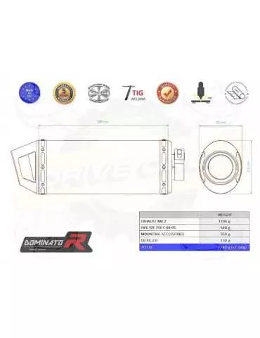 Silencieux sport Dominator : YZF 250 2003 - 2005 