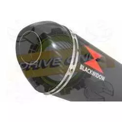 VFR800F VFR 800 2014-2017 (RC79) Exhaust tube de raccord et Ovale Black Steel Silencieux + En Carbone Tip 400mm