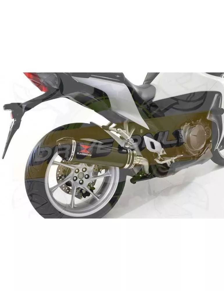 VFR1200F / VFR 1200 2010-2016  Exhaust tube de raccord et Ovale Black Steel Silencieux + En Carbone Tip 400mm