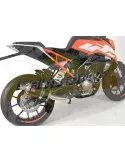 KTM 125 Duke 2017-2019  Silencieux Rond en Inox + Canule Carbone  200mm