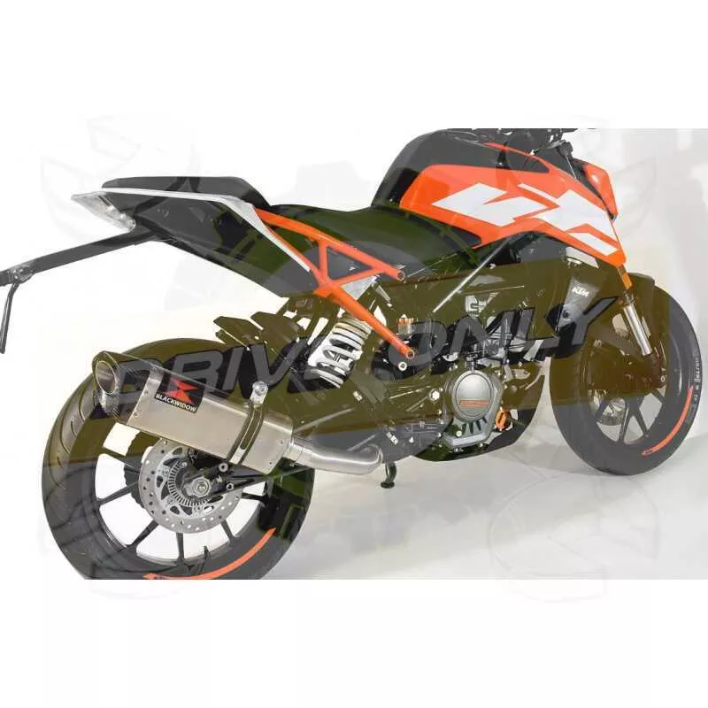 KTM 125 Duke 2017-2019  Silencieux TriOval en Inox  + Canule Carbone 300mm