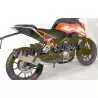 KTM 125 Duke 2017-2019  Silencieux TriOval en Inox  + Canule Carbone 300mm