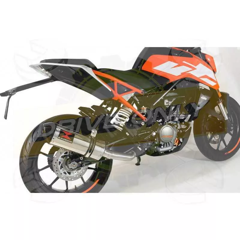 KTM 125 Duke 2017-2019  Silencieux Ovale  en Inox + Canule Carbone  300mm