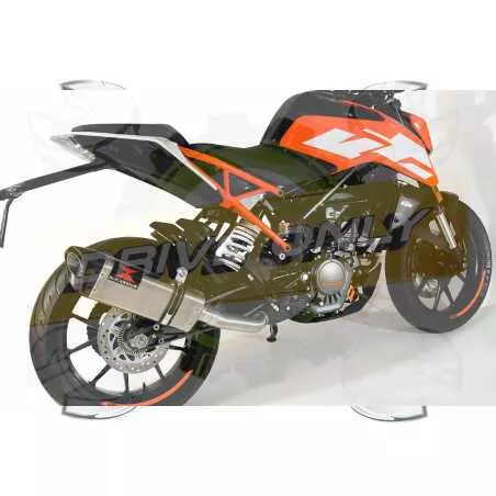 KTM 125 Duke 2017-2019  Silencieux TriOval en Inox  + Canule Carbone 300mm