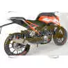 KTM 125 Duke 2017-2019  Silencieux TriOval en Inox  + Canule Carbone 300mm