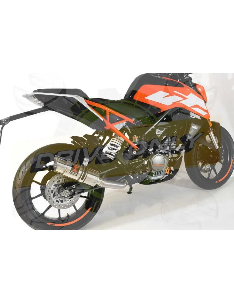 KTM 125 Duke 2017-2019  Silencieux Rond en Inox + Canule Carbone  200mm