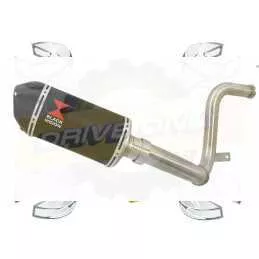 KTM RC 125 2017-2019  Ligne directe + Silencieux Ovale  en Inox Noir + Canule Carbone  200mm