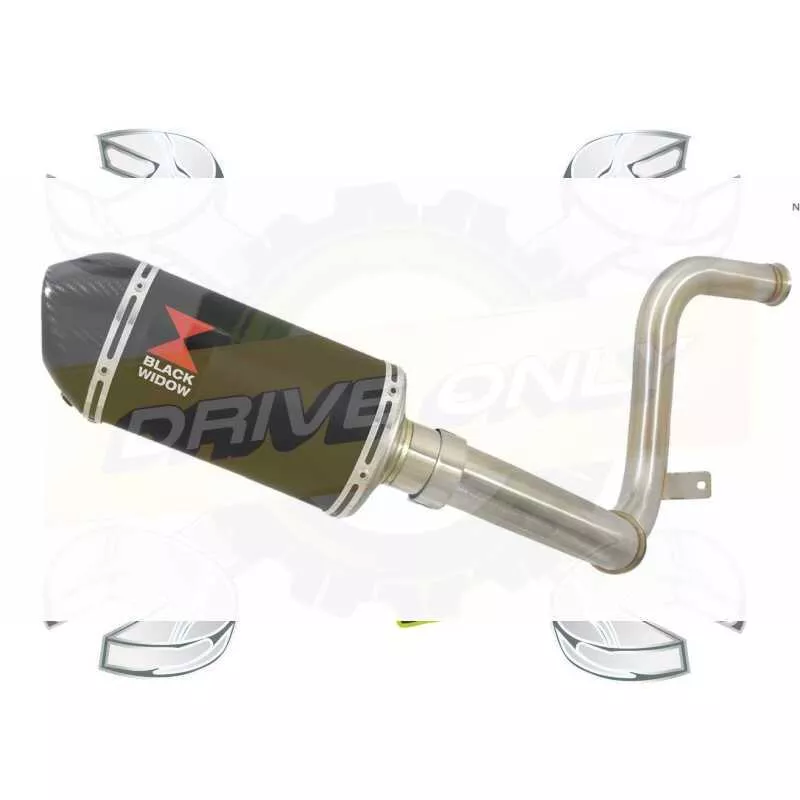 KTM RC 125 2017-2019  Ligne directe + Silencieux Ovale  en Inox Noir + Canule Carbone  200mm