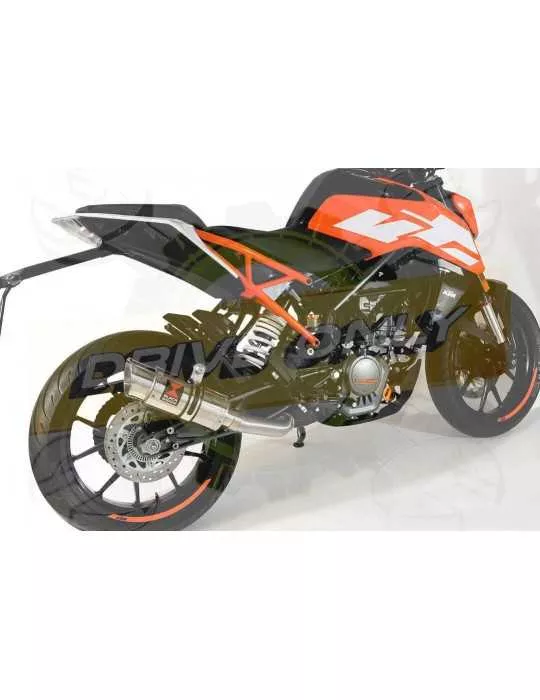 KTM 125 Duke 2017-2019  Silencieux Rond en Inox + Canule Carbone  200mm