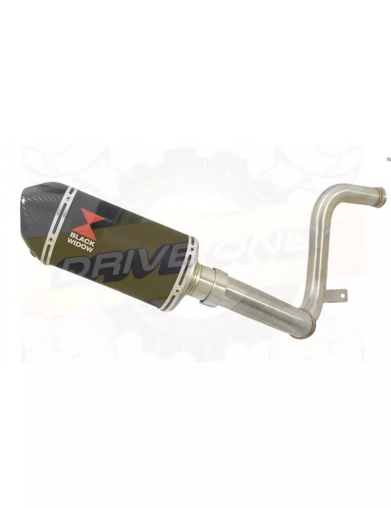 KTM RC 125 2017-2019  Ligne directe + Silencieux Ovale  en Inox Noir + Canule Carbone  200mm