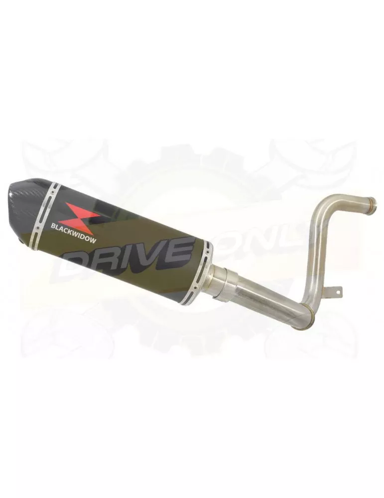 KTM RC 125 2017-2019 Ligne directe + Silencieux Ovale  en Inox Noir + Canule Carbone  300mm