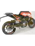KTM RC 125 2017-2019 Ligne directe + Silencieux Ovale  en Inox Noir + Canule Carbone  300mm