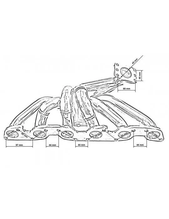 Collecteur d'échappement Inox DriveOnly Skyline R33 Moteur RB25DET Turbo T3 1994 - 2000