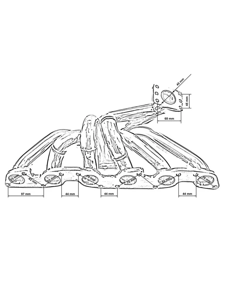 Collecteur d'échappement Inox DriveOnly Skyline R33 Moteur RB25DET Turbo T3 1994 - 2000