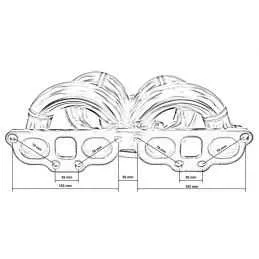 Collecteur d'échappement Inox DriveOnly Nissan 240SX S13 Moteur SR20DET 1989‎ - ‎1994