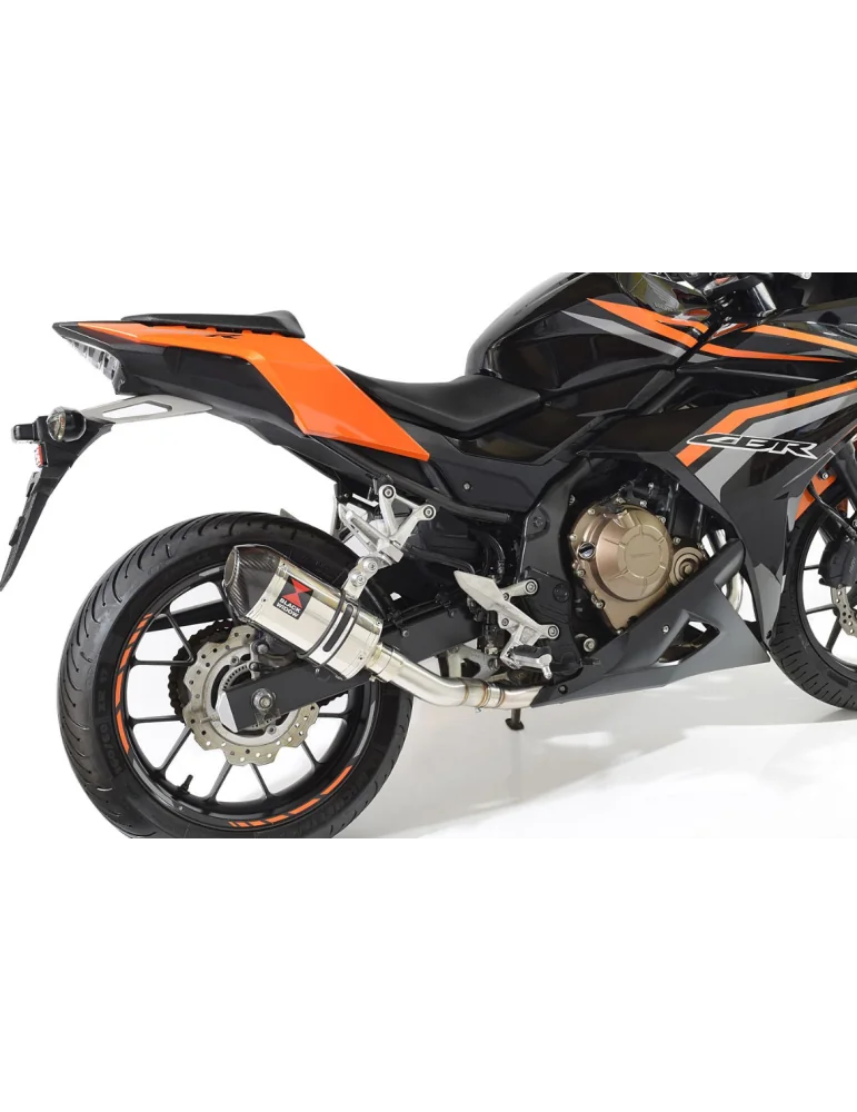 CBR500R 2016-2020 Silencieux Sport Ovale Inox et Canule Carbone  200mm 
