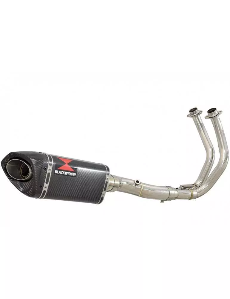 Tracer 700 2020 - 2021  Passage Bas Décatalyseur Ligne complète & Silencieux Tri Ovale En Carbone 250mm